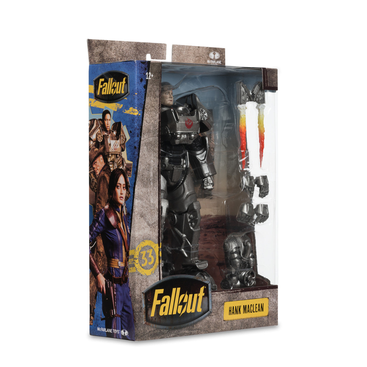 McFarlane Fallout Hank MacLean deluxe window box packaging, 7.5x11x2.75 dimensions, archival quality inventory 