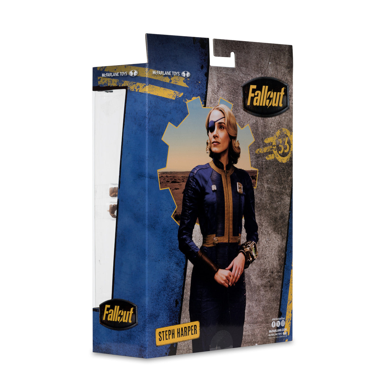 McFarlane Fallout Steph Harper deluxe window box packaging back view