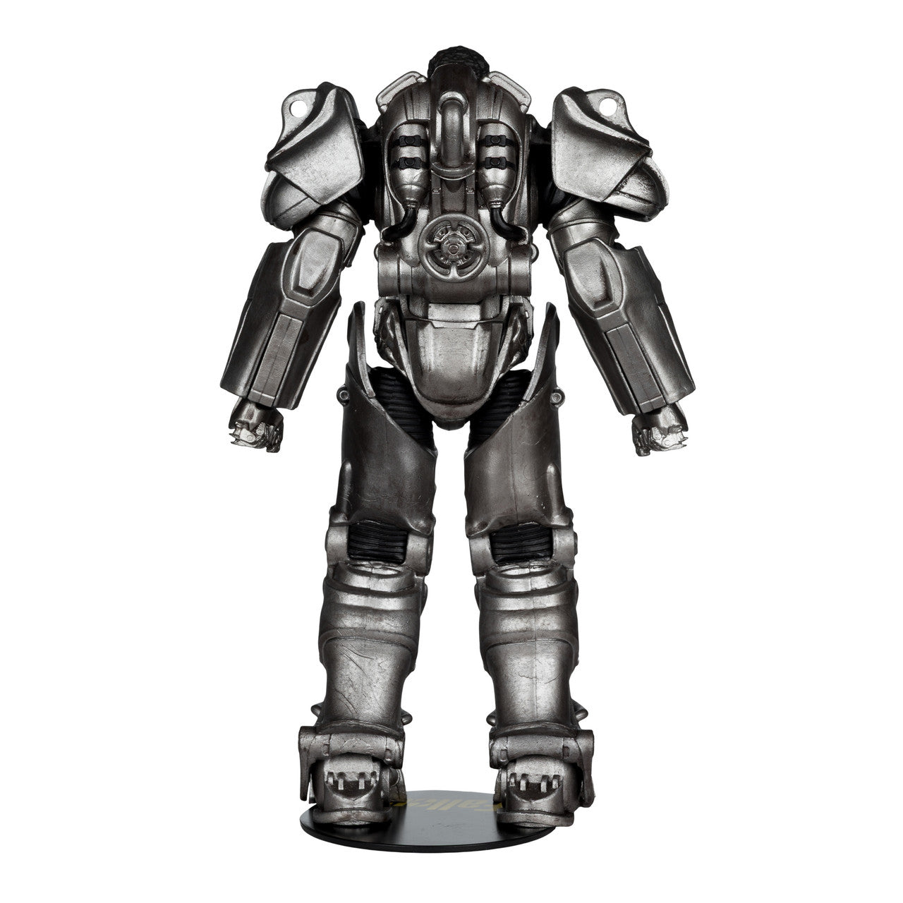 High-fidelity view of the rear cooling vents and mechanical detailing on the Maximus T-60 Power Armor action figure