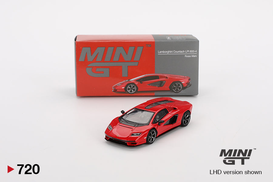 Mini GT Lamborghini Countach LPI 800-4 Rosso Mars 1:64 in Retail Package