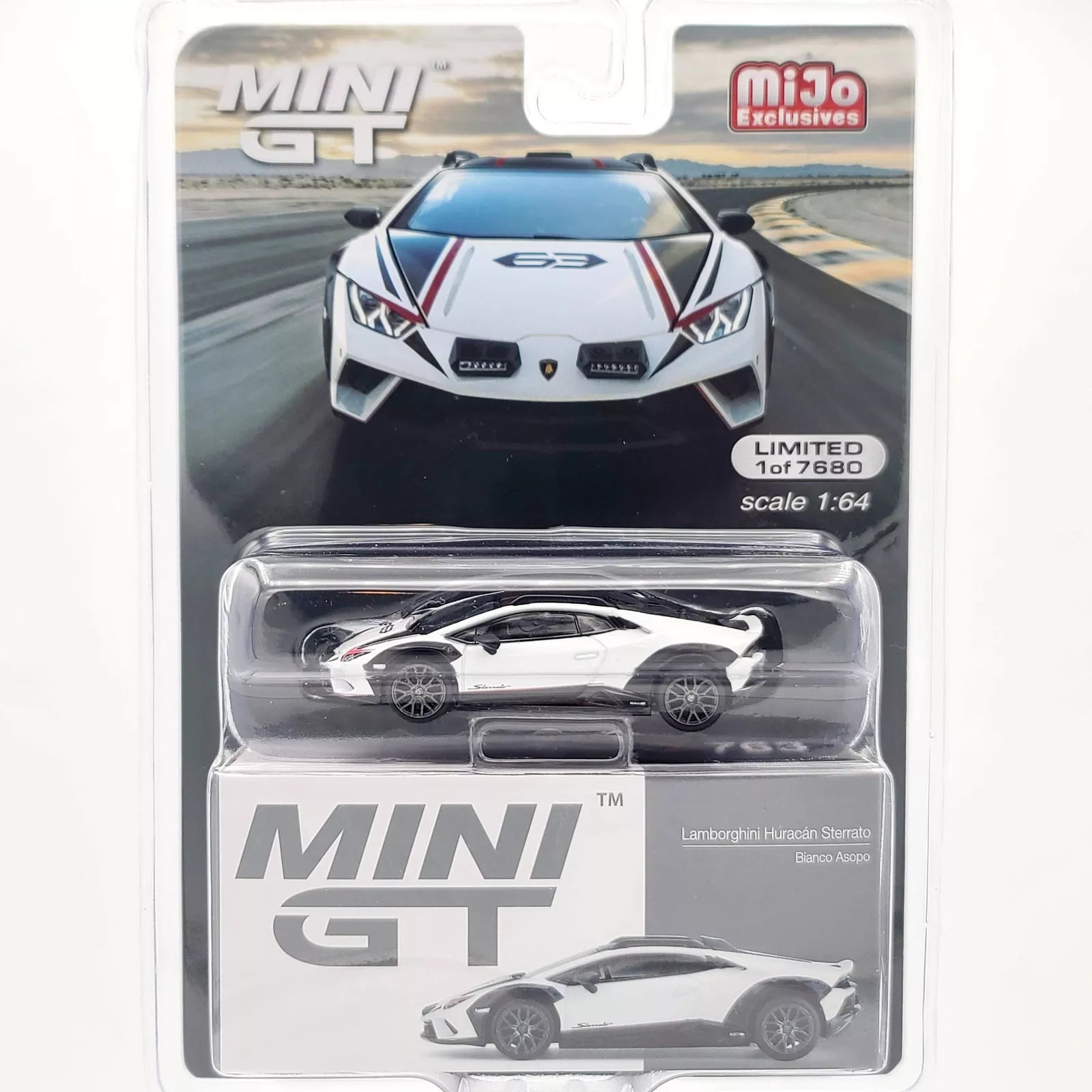 Lamborghini Huracán Sterrato Mini GT 1/64 Scale in Blister Packaging