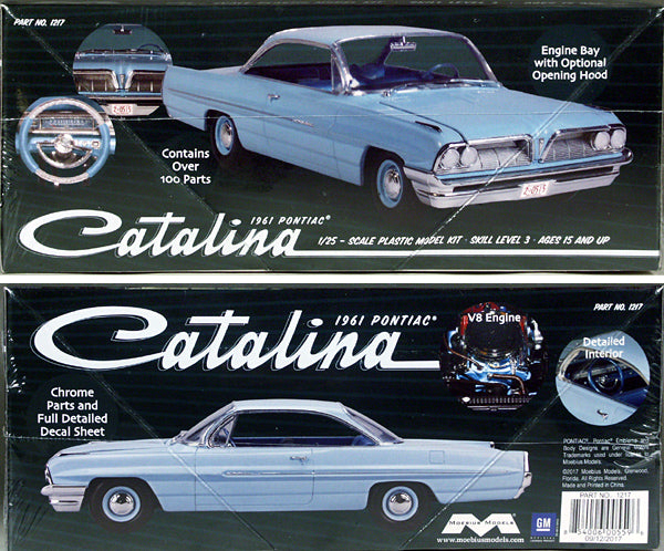 1961 Pontiac Catalina 1:25 Scale Model Kit Sides of Box