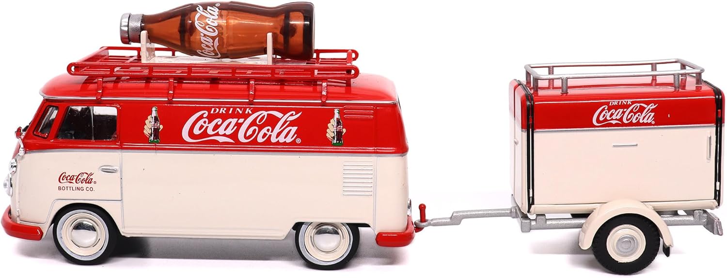 Motor City Classics Volkswagen Kombi T1 with Trailer 1:43 Scale Diecast Model Left Side View