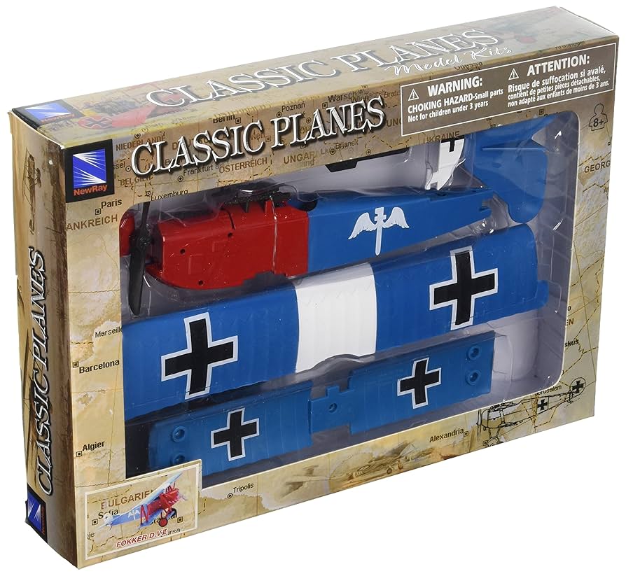 Packaging box of New Ray Fokker D.VII Snap & Screw Model Kit