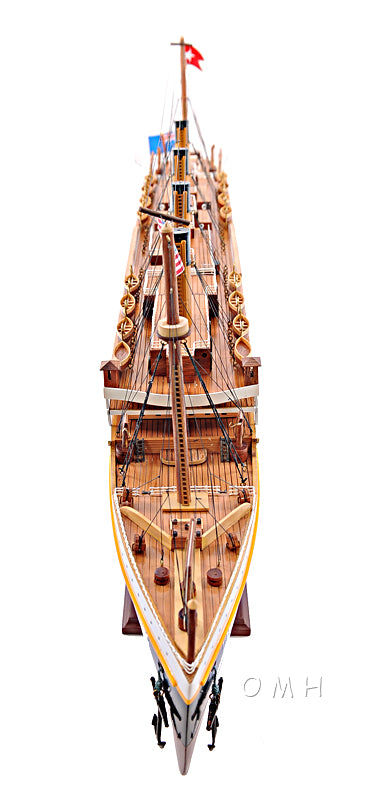 Old Modern Handicrafts RMS Titanic 32-inch wooden model Ship Bow View with lifeboats and rigging