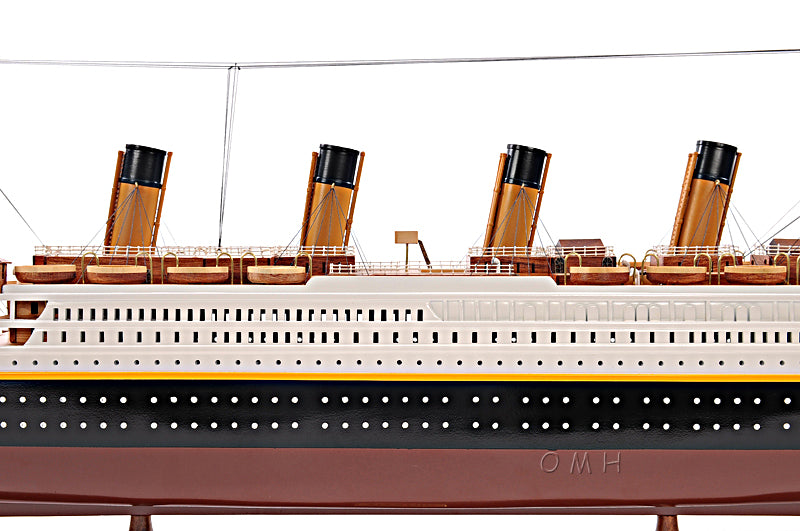  Old Modern Handicrafts RMS Titanic Medium size wooden model ship port midships view