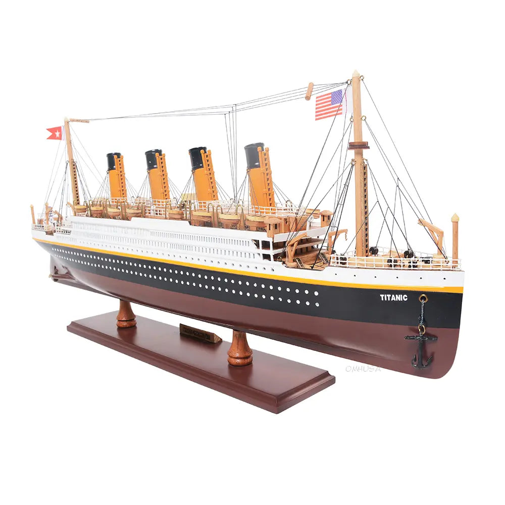 Old Modern Handicrafts RMS Titanic 25-inch wooden model ship starboard bow view 