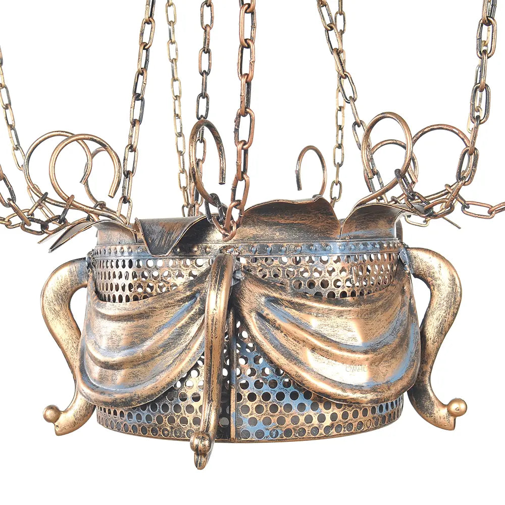 OMH hot air balloon pendant light – close-up details of ironwork and basket