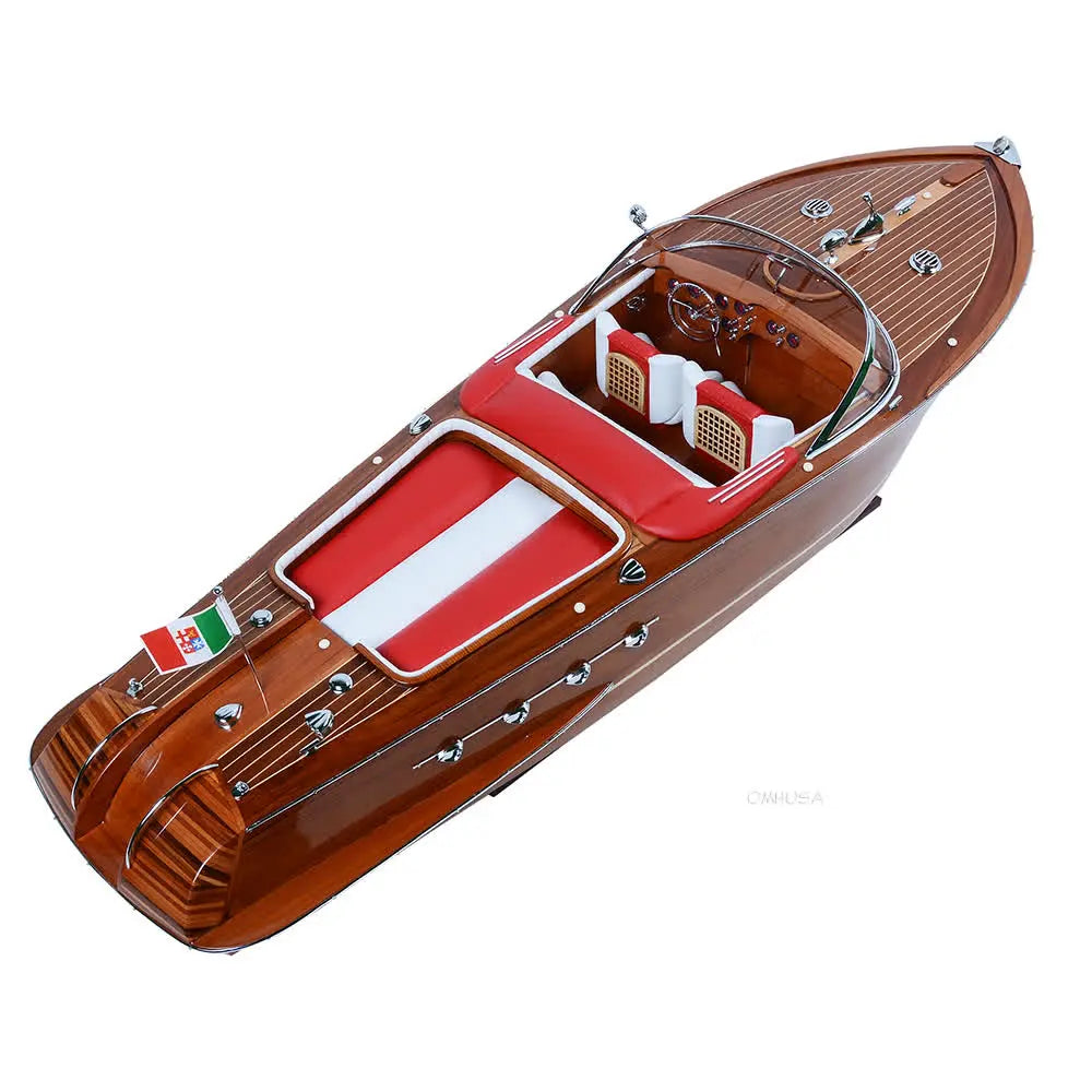Old Modern Handicrafts Aquarama Exclusive Edition wooden speedboat model  aft top view