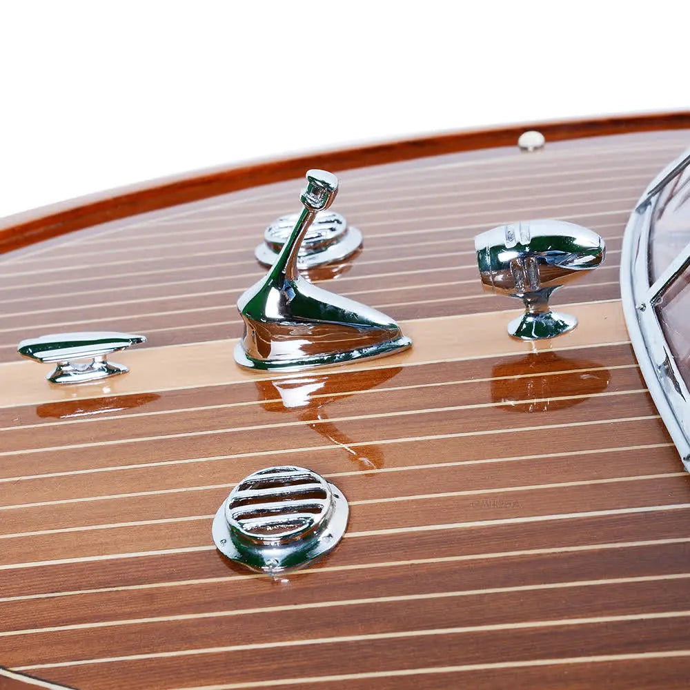 Old Modern Handicrafts Aquarama Exclusive Edition wooden speedboat model  Stainless Steel Details