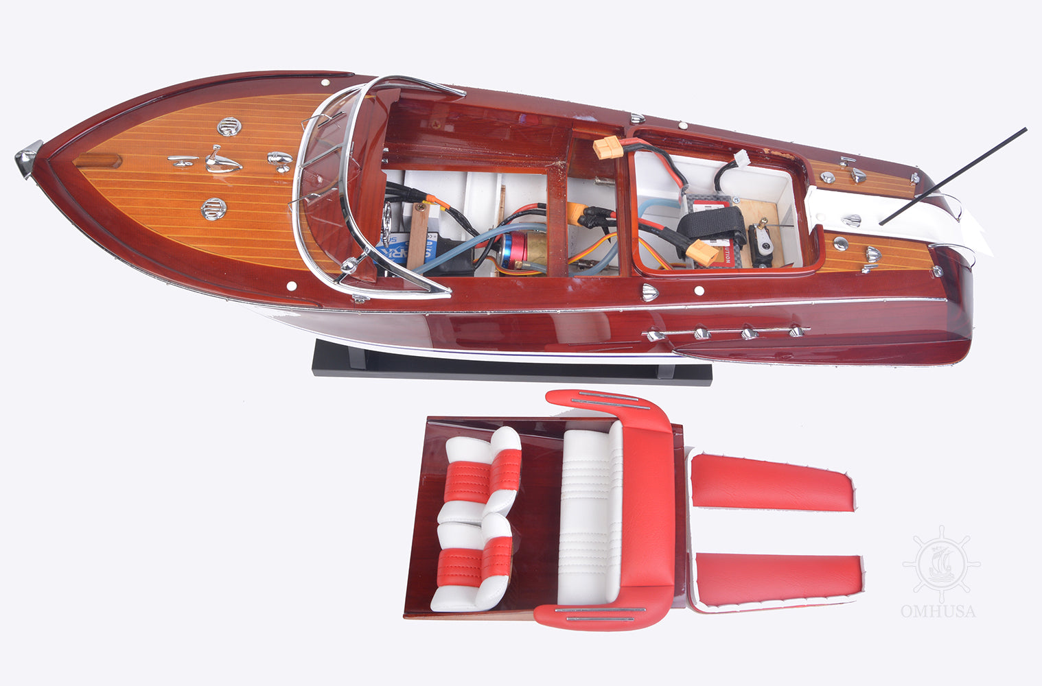 Old Modern Handicrafts Riva Aquarama Exclusive Edition RC wooden model RC components installed