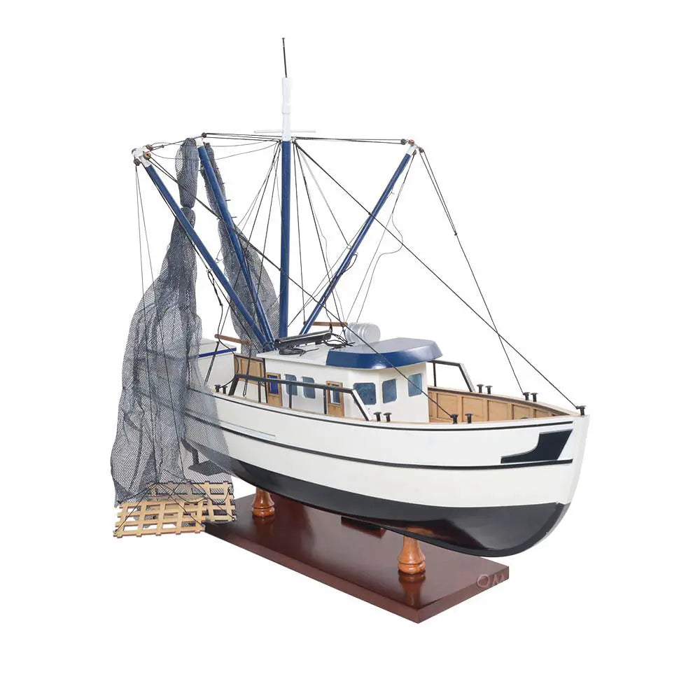 Old Modern Handicrafts Shrimp Boat wooden model starboard bow View