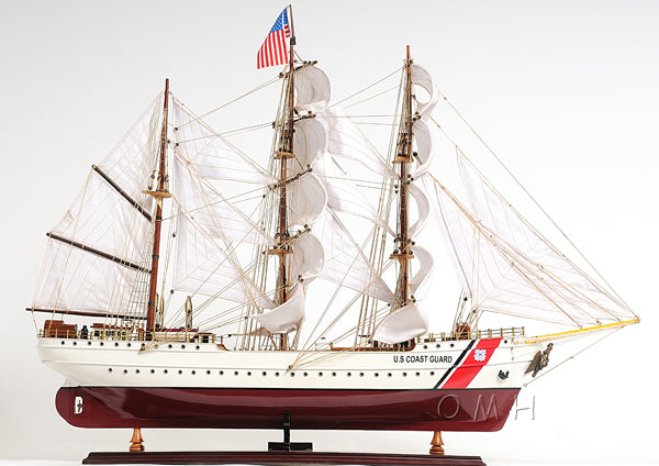Starboard Side profile of Old Modern Handicrafts US Coast Guard Eagle wooden plank-on-frame model