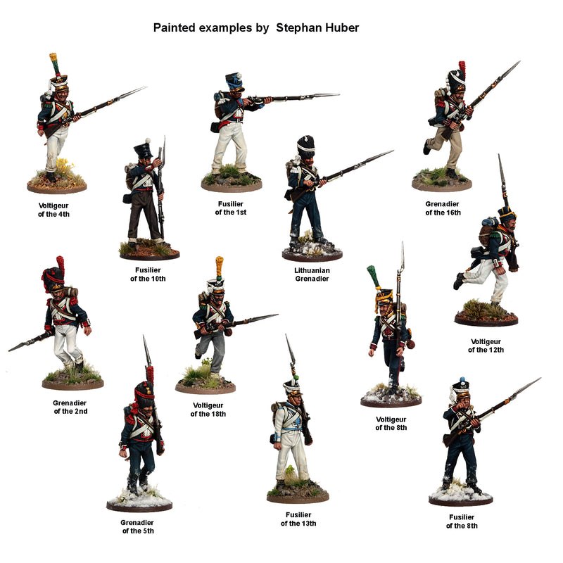 Napoleonic Duchy of Warsaw Infantry Battalion 1807 – 1814, 28 mm Scale Model Plastic Figures Painted Examples