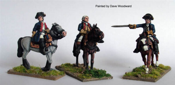 Perry Metal 28mm Hessian Generals Knyphausen, Riedesel, and Stirn for AWI wargaming
