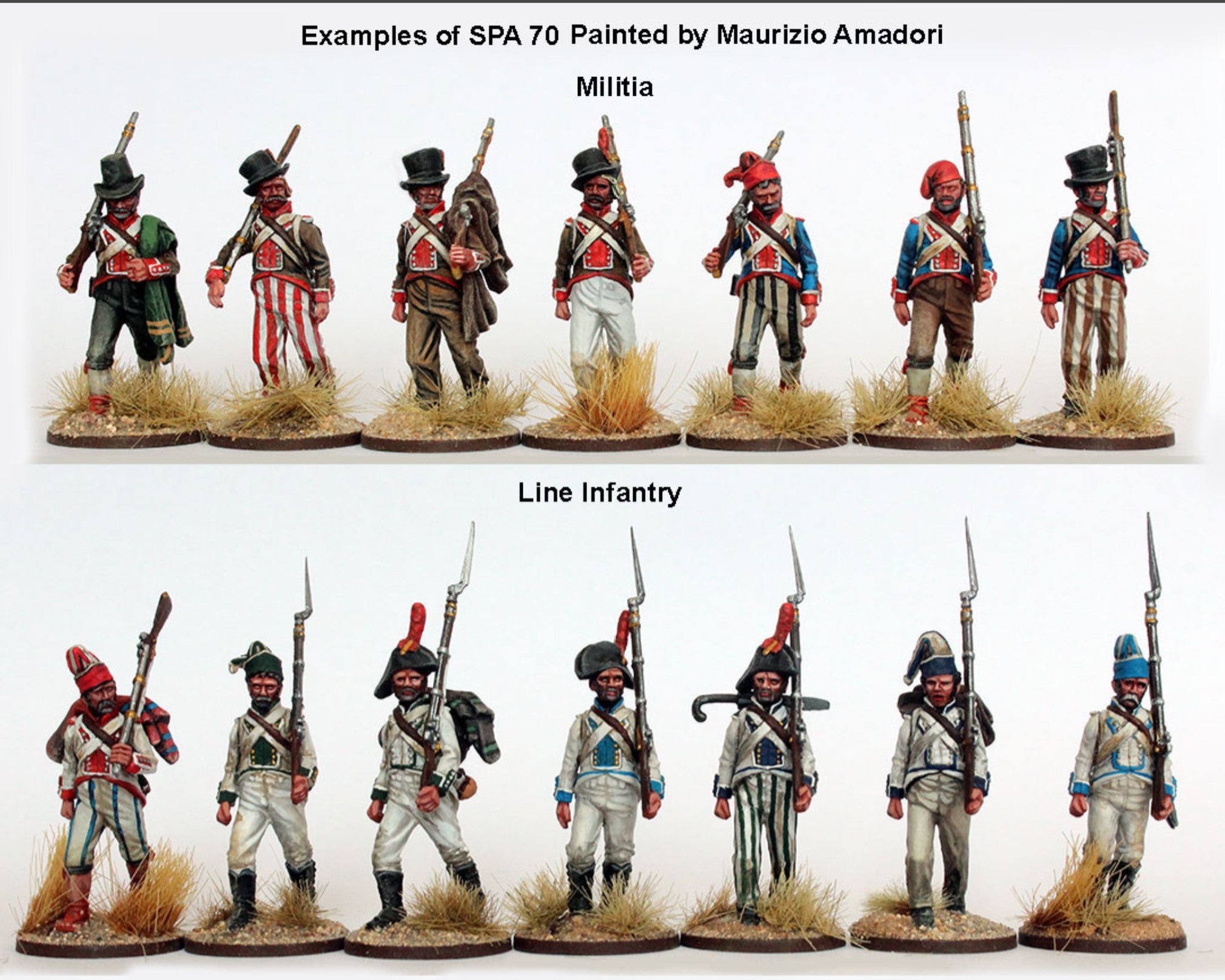 Perry Miniatures Spanish Napoleonic Infantry 1808–1811 28mm Plastic Miniatures Painted Examples Milita and Line Infantry