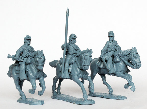 Unpainted Perry Miniatures Union Cavalry Command Galloping mounted figures