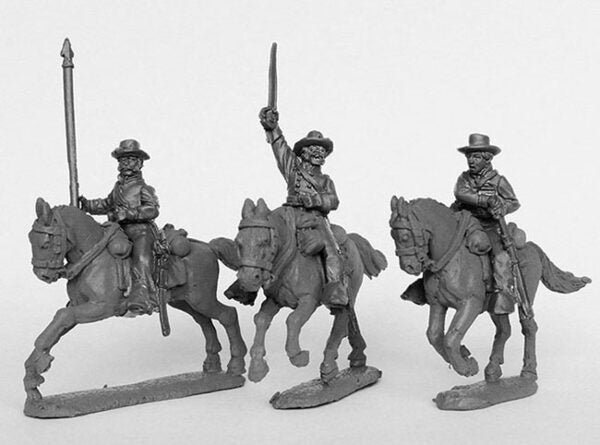 Unpainted Perry Miniatures Union Cavalry Command Slouch mounted figures