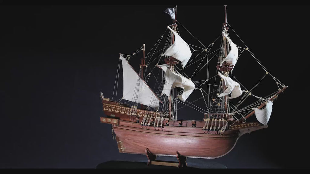 Occre 1/100 scale Buccaneer pirate ship wooden model kit display video