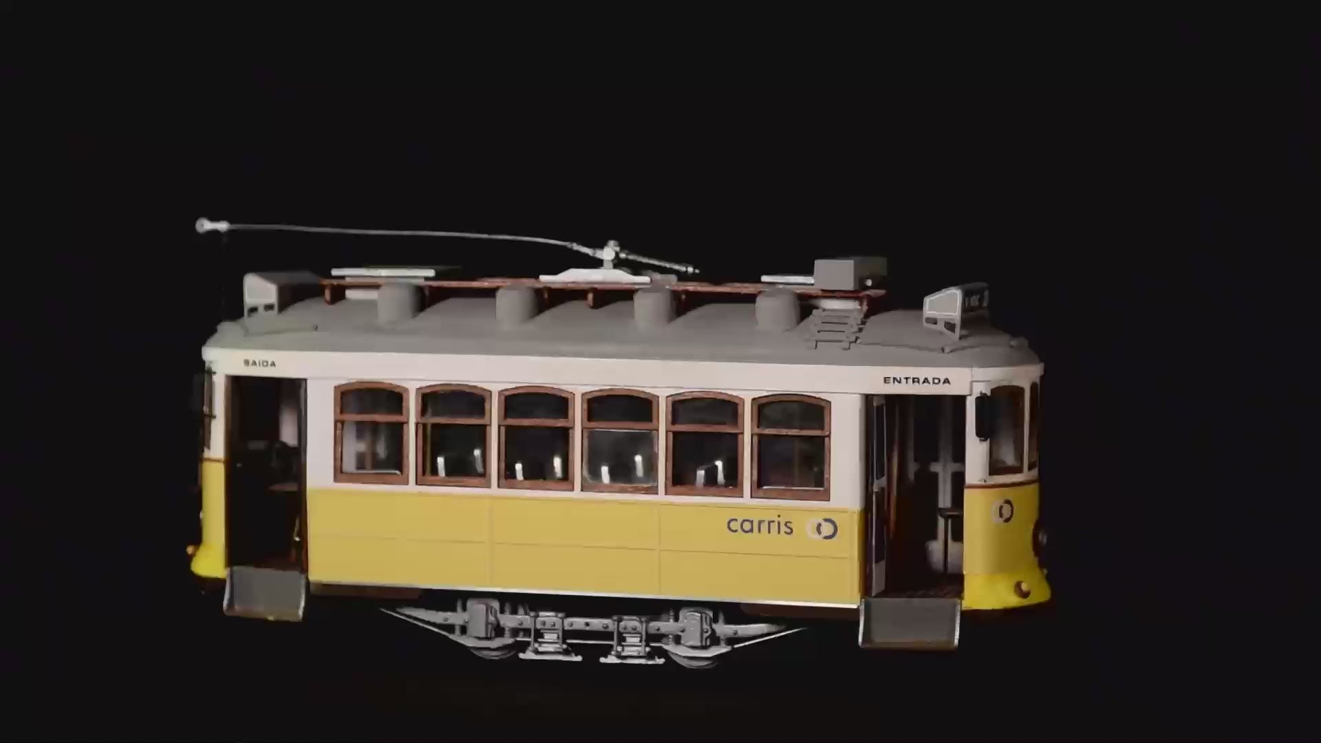 Occre 1/24 scale Lisboa Tram wooden model kit display video