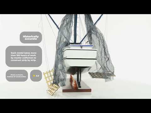 Old Modern Handicrafts Shrimp Boat wooden model video