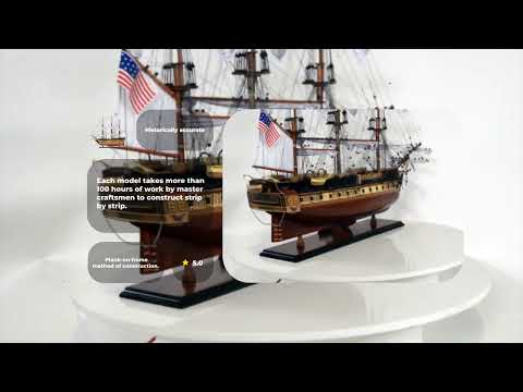 Old Modern Handicrafts USS Constitution Exclusive Edition Admiral Line 37-inch wooden model video