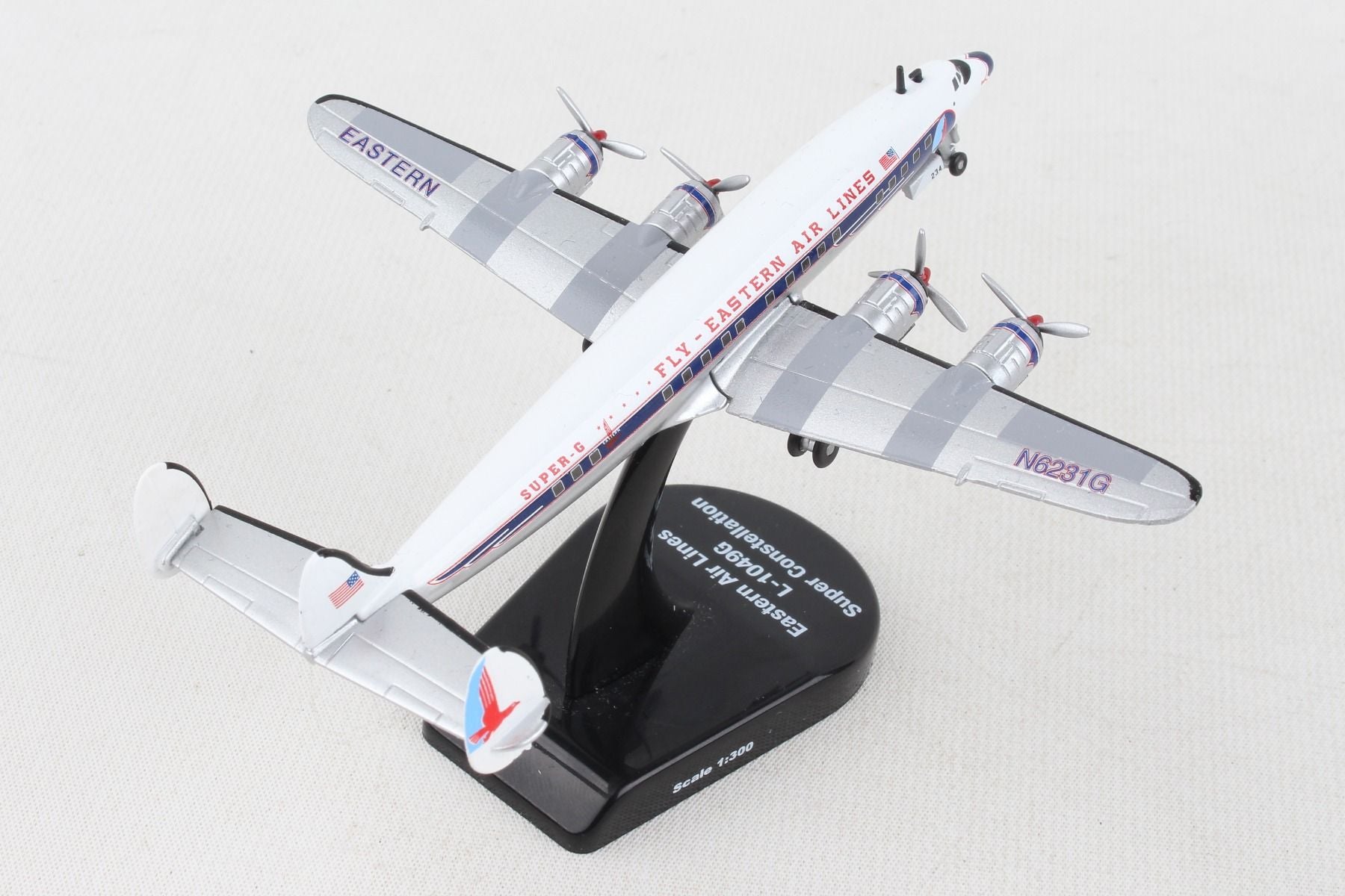 Lockheed L-1049 Super Constellation Eastern Airlines 1/300 Scale Model Right Rear View