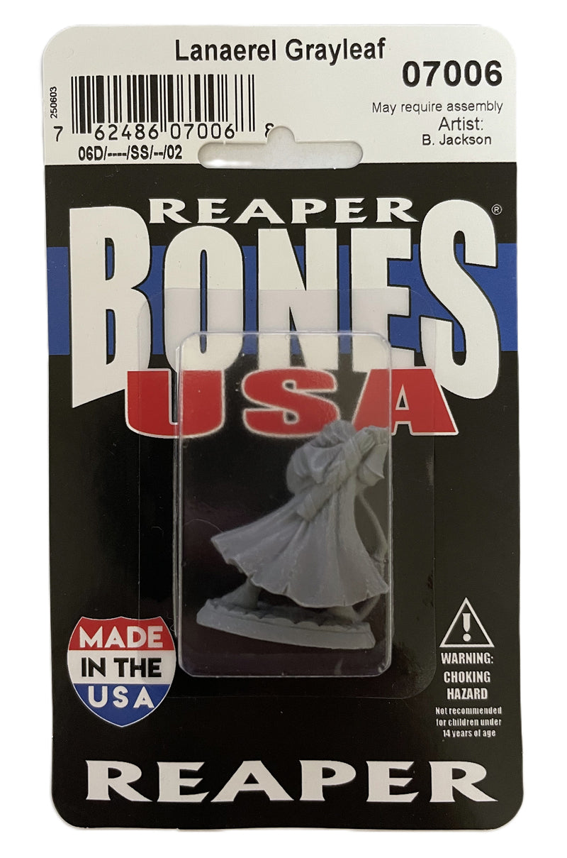 Reaper Miniatures Lanaerel Grayleaf Elf Ranger 28mm scale plastic fantasy miniature blister packaging