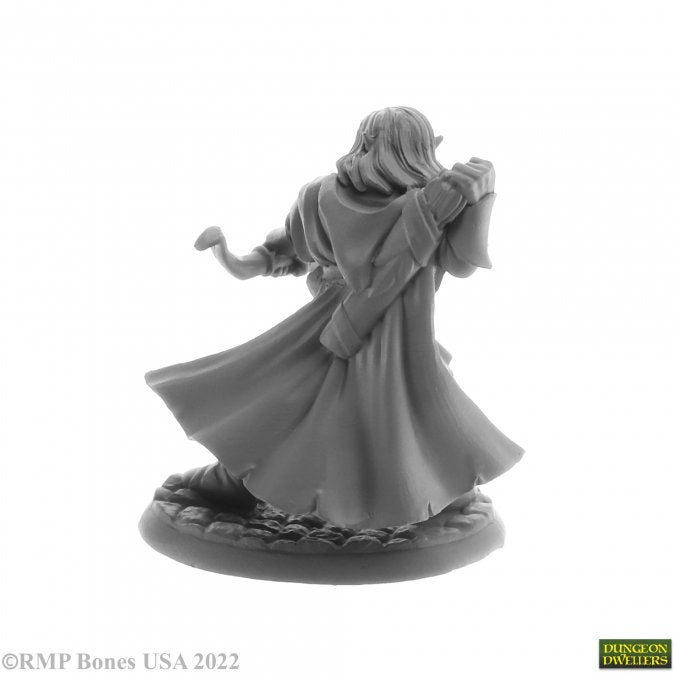 Reaper Miniatures Lanaerel Grayleaf Elf Ranger 28mm scale plastic fantasy miniature rear View
