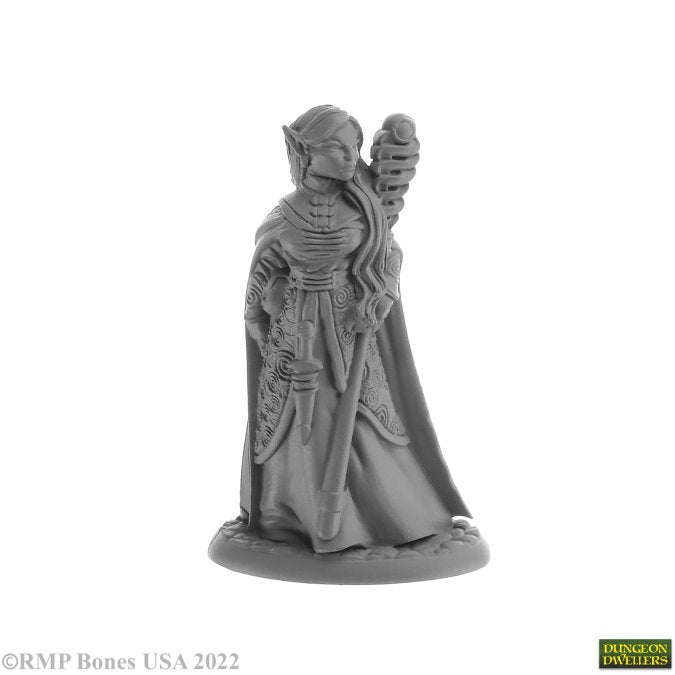 Reaper Miniatures Anthanelle Female Elf Wizard 28mm unpainted plastic figure front view