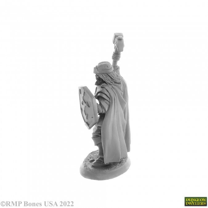 Reaper Miniatures Balzador Human Cleric 28mm unpainted plastic figure left side view