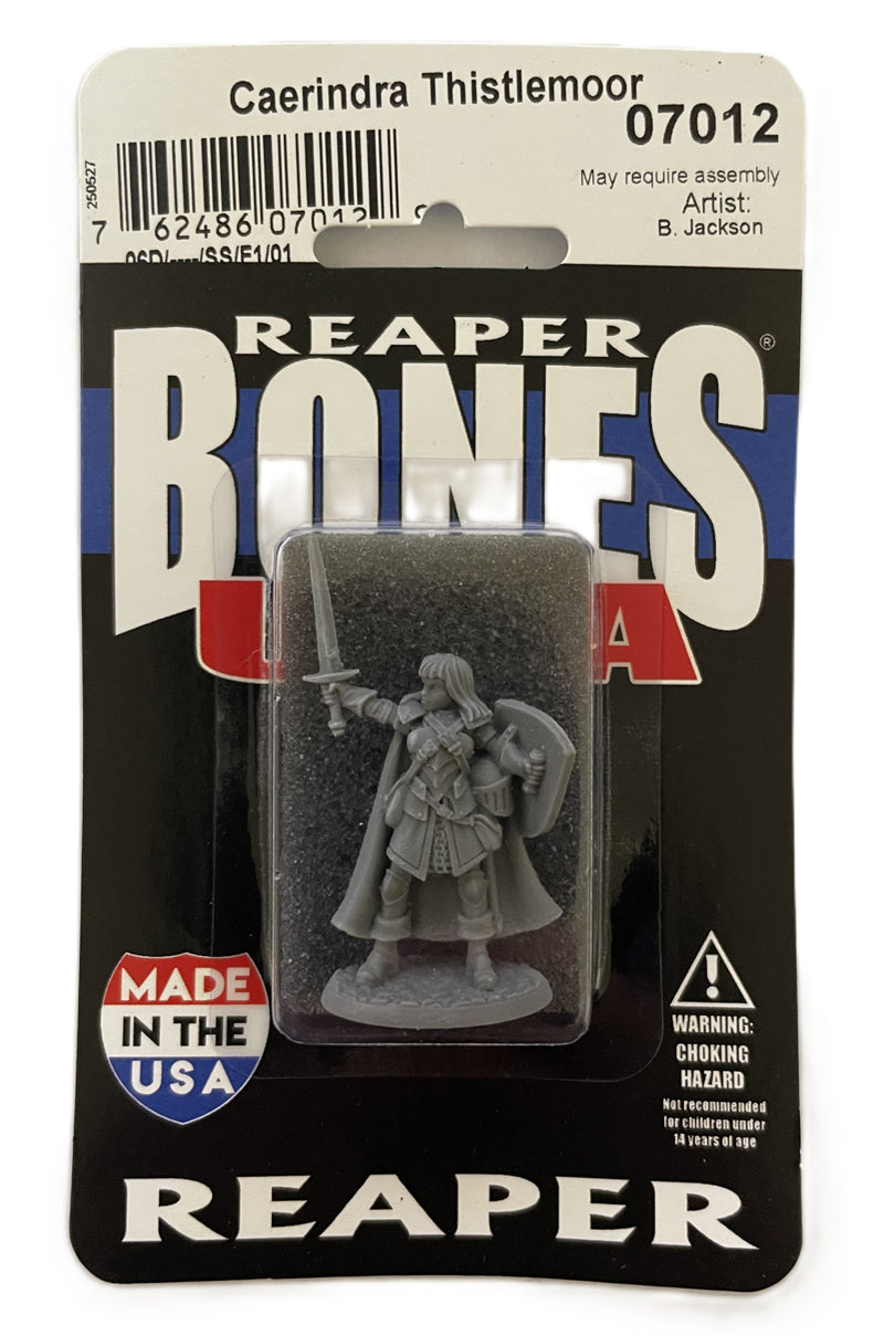Reaper Miniatures Caerindra Thistlemoor 28mm plastic figure blister packaging