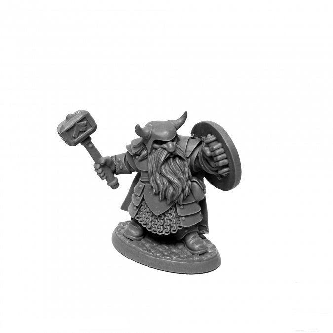 Reaper Miniatures Borin Ironbow Dwarf 28mm unpainted plastic figure front view