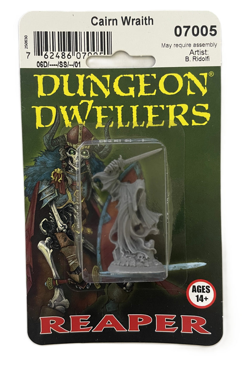 Reaper Miniatures Cairn Wraith 28mm plastic figure blister packaging