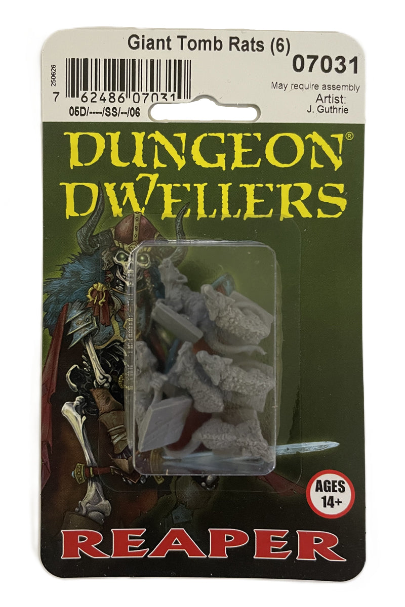 Reaper Miniatures Giant Rats 28mm plastic figures blister packaging