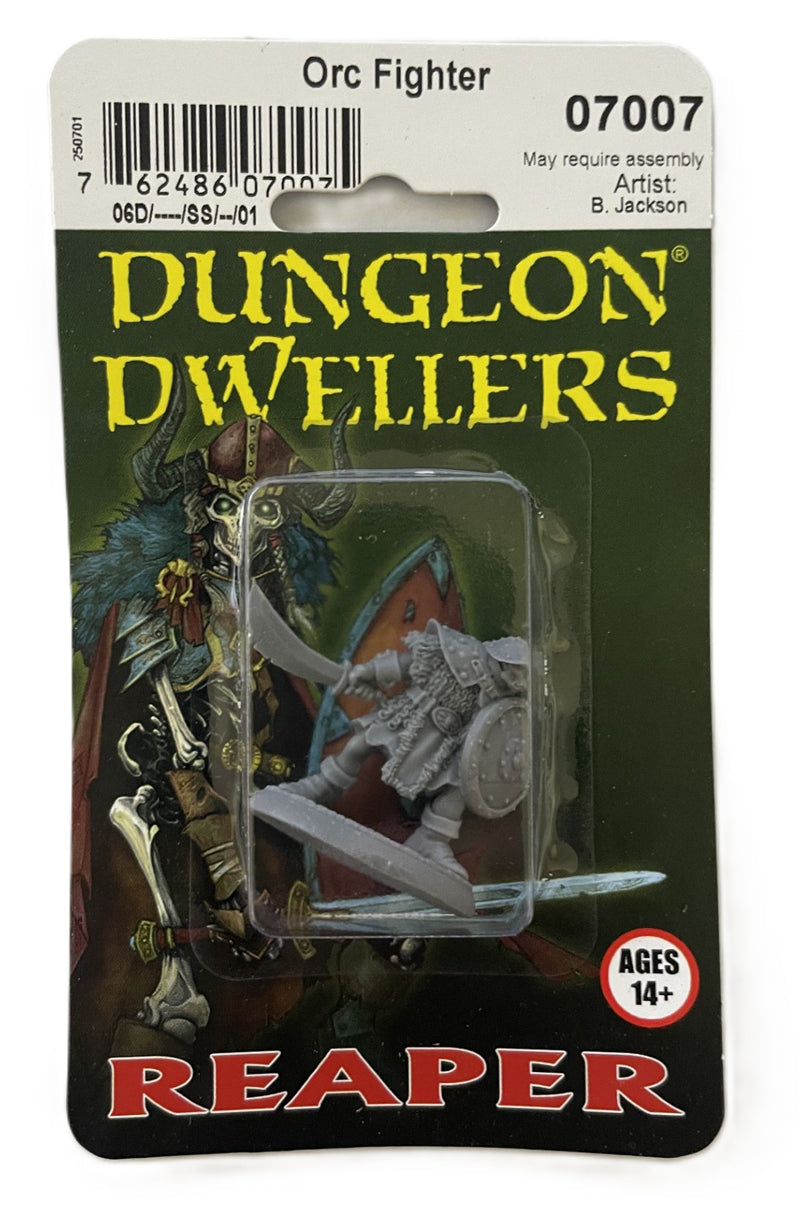 Reaper Miniatures Orc Warrior of the Ragged Wound 28mm plastic figure blister packaging