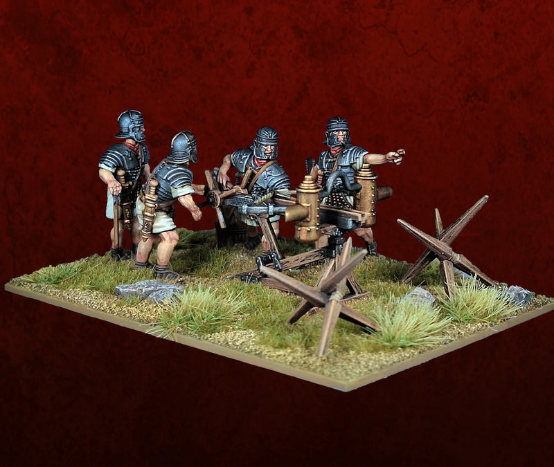 Early Imperial Roman Bolt-Shooter, 28 mm Scale Model Plastic Figures Loading Bolt Shooter