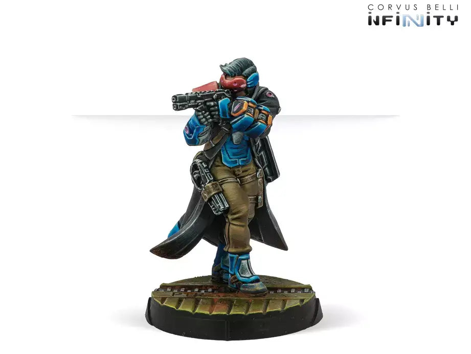 PanOceania Blocker Reinforcements with Adhesive Launcher metal miniature.