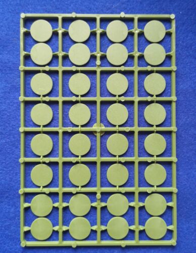 Renedra 20mm round plastic bases retail packaging – 64-pack