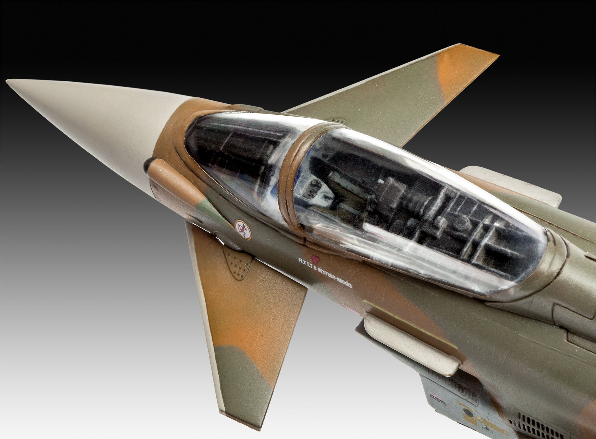 Cockpit Closeup of Revell Eurofighter Typhoon RAF 1/72 scale aircraft model kit