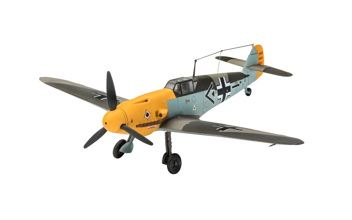 Complted Example Revell Bf109 F-2 German WWII fighter 1/72 scale model kit