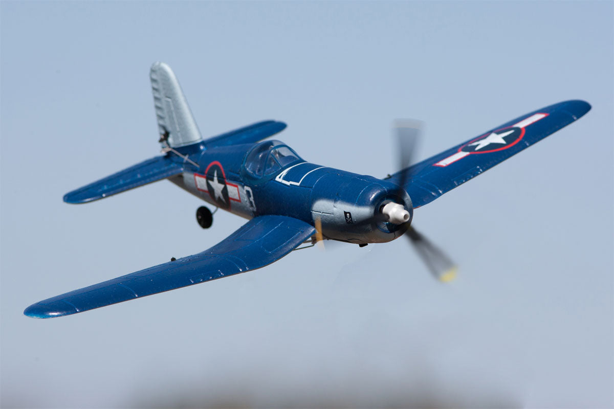 F4U Corsair “Jolly Rogers” Ready To Fly Park Flyer Radio-Controlled Warbird Inflight Nose View