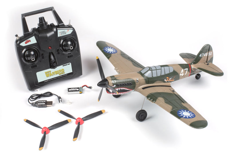 Curtiss P-40 Warhawk Ready To Fly Park Flyer Radio-Controlled Warbird Kit Contents