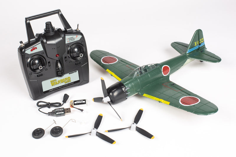 Mitsubishi A6M Zero Ready To Fly Park Flyer Radio-Controlled Warbird Kit Contents