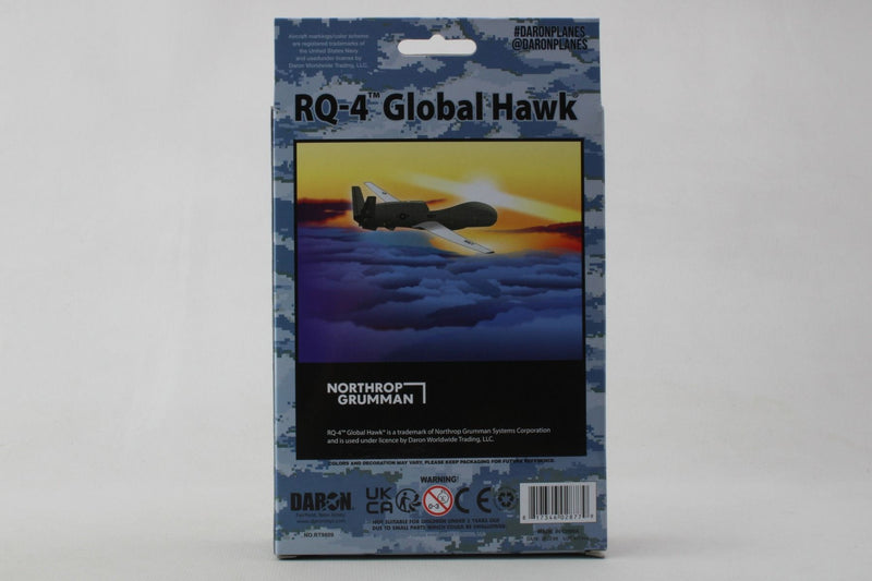 Northrop Grumman RQ-4 Global Hawk Diecast Aircraft Toy Back of Box