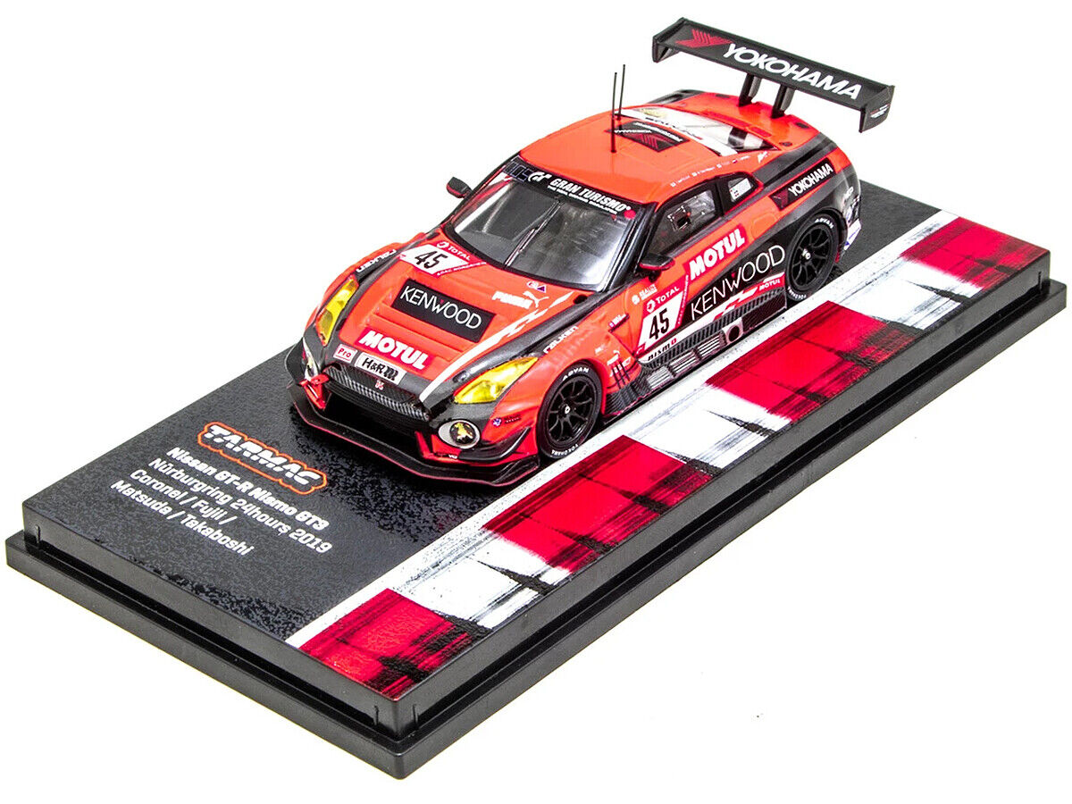 Nissan GT-R Nimso GT3 #45 Nurburgring 24 Hours 2019, 1:64 Scale Diecast Car On Display Base