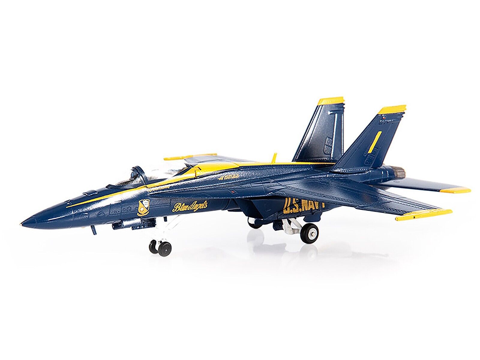 Boeing F/A-18E Super Hornet, Blue Angels 2021, 1:144 Scale Diecast Model Left Front View