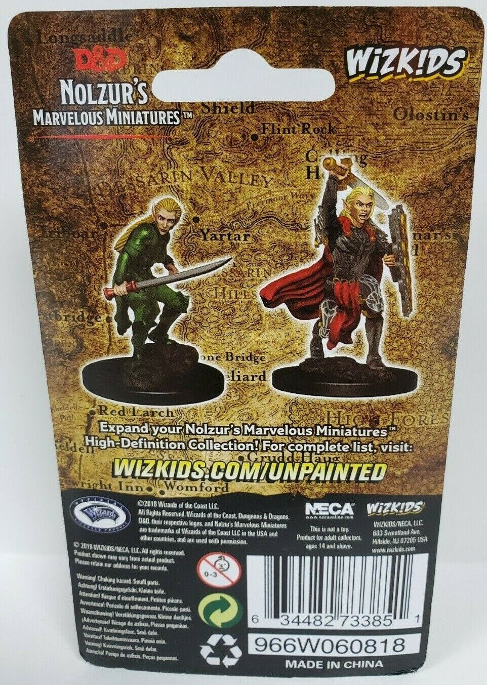 D&D Nolzur’s Marvelous Miniatures: Elf Fighter Back of Package