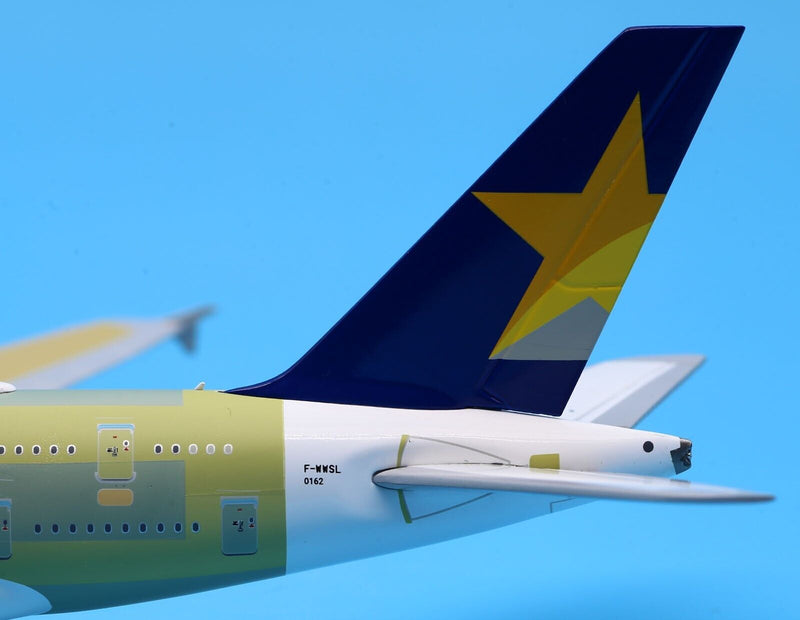Airbus A380 Skymark Airlines (F-WWSL) “Bare Metal”, 1/400 Scale Diecast Model Tail Close Up