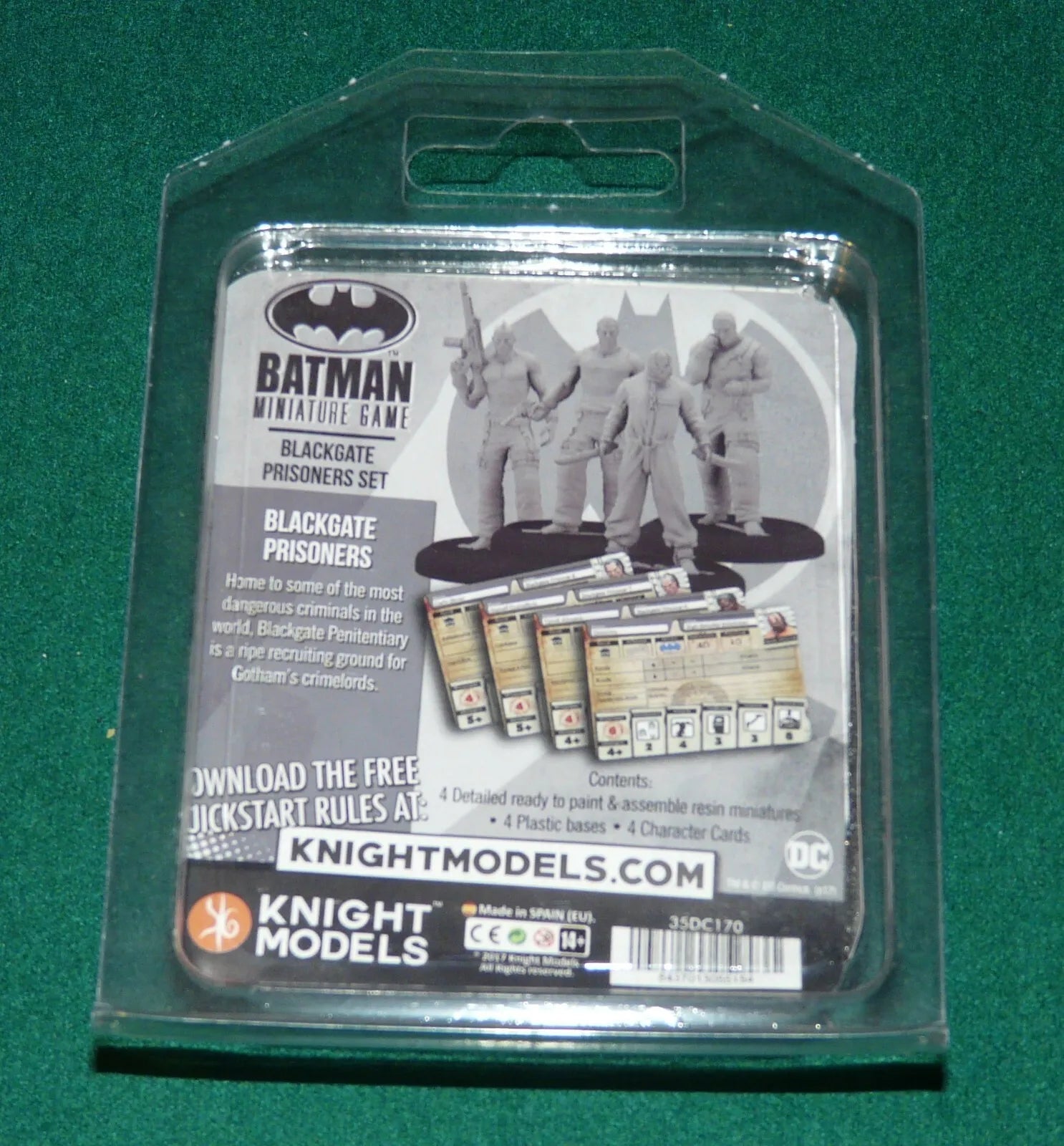 Batman Miniature Game, Blackgate Prisoners Set Back of Packaging